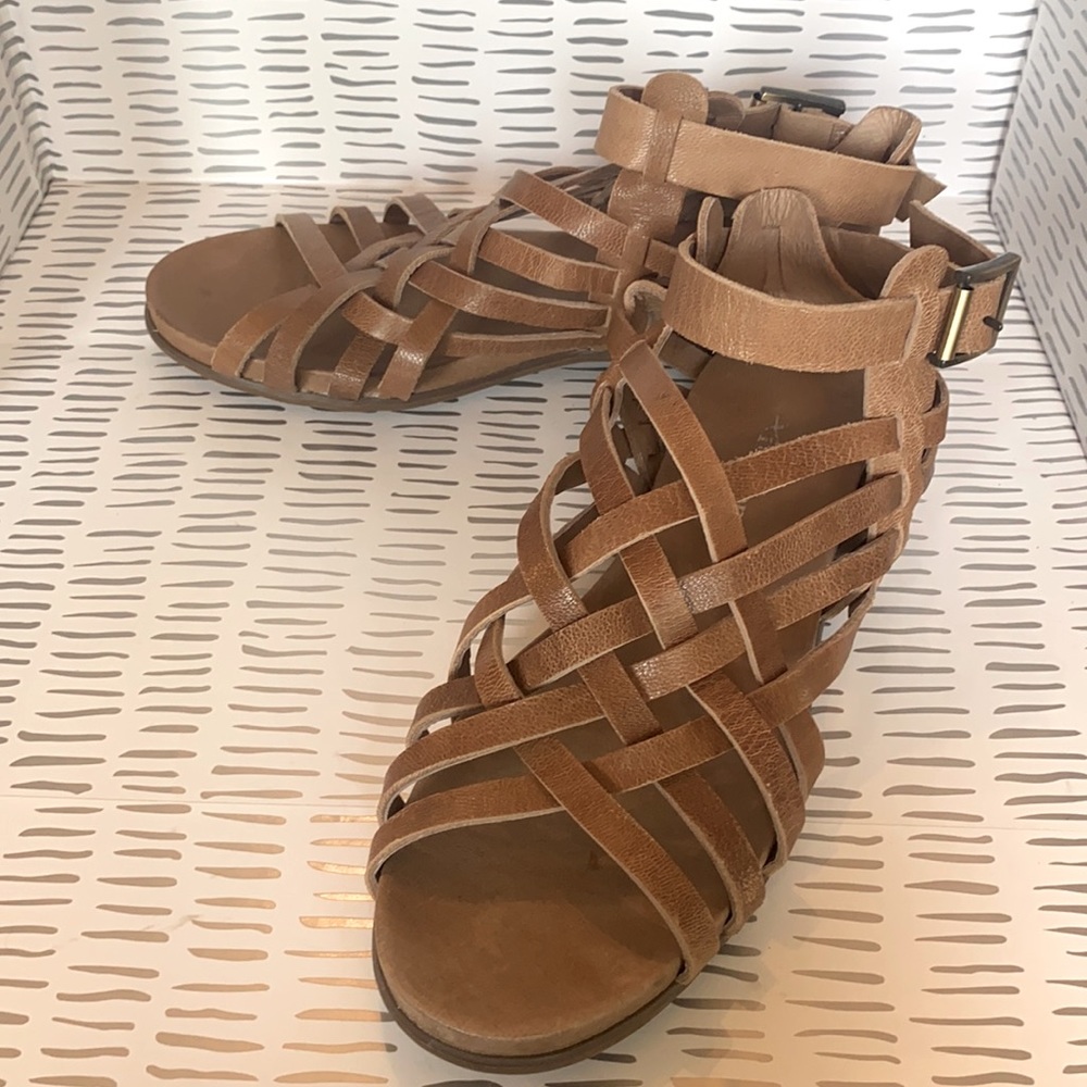 Antelope Tan Strappy Gladiator Sandals